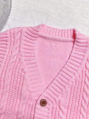 Baby Girl V Neck Knitted Sweater Cardigan Vest