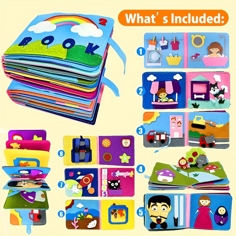 Montessori Busy Board 3D Sensory Story Cloth Book