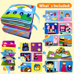 Montessori Busy Board 3D Sensory Story Cloth Book