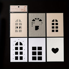 5pcs Letterpress Embossed Hollow Collage Card Time Exclusive Series