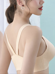 Full Coverage Front Open Button Bra Seamless Elastic Push Up Intimates