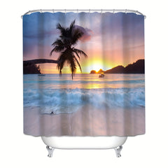 Beach Landscape Shower Curtain Waterproof Bathroom Decor