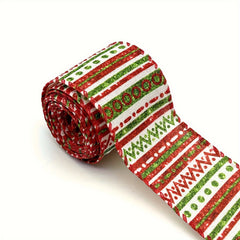4 57 Meter Christmas Wired Edge Ribbon Red Green Stripe Ribbon Xmas Wrapping
