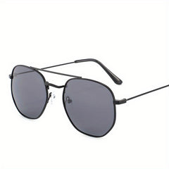 Men's Polygonal Metal Polarized Sunglasses Classic Double Beam