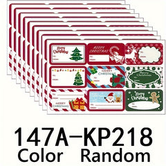 Christmas Stickers 10 Sheets Pack - Gift Tags Envelope Seals