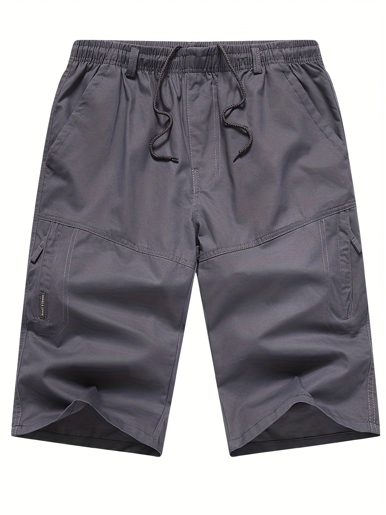 Classic Cargo Shorts Men's Casual Pocket Solid Waist Drawstring Cargo Shorts