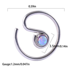 Opal Tragus Nose Ring Surgical Steel Cartilage Piercing