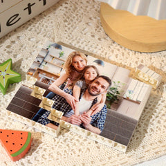 Custom Photo Puzzle Building Blocks Acrylic Memory Decor Gift for Him