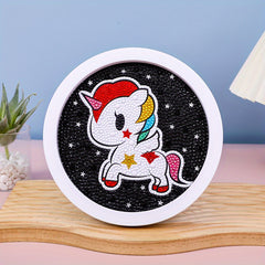 Kids' Diamond Painting DIY Kit w/ Round Photo Frame