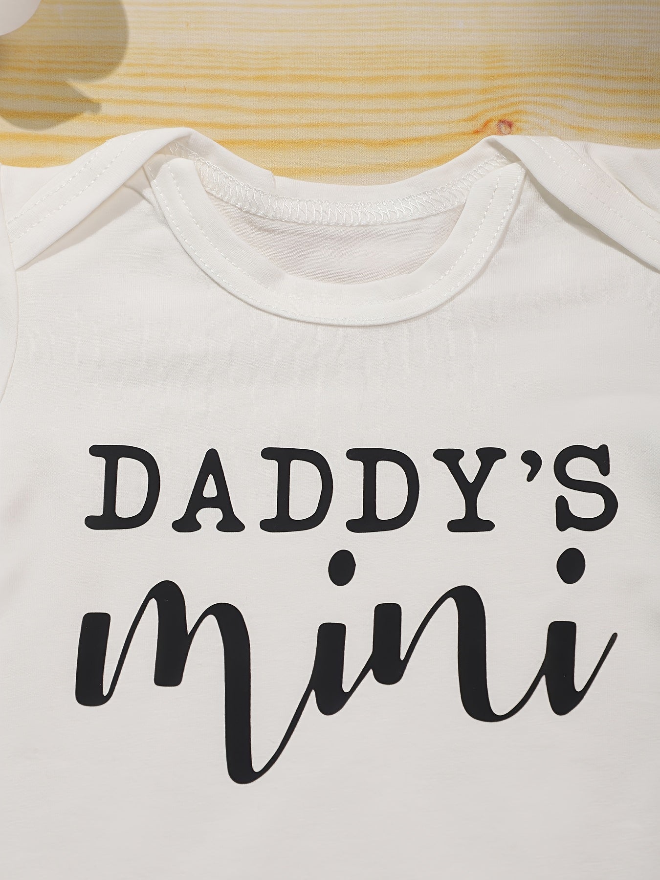 Baby Boys Daddy s Mini Print Romper Short Sleeve Cotton Bodysuit