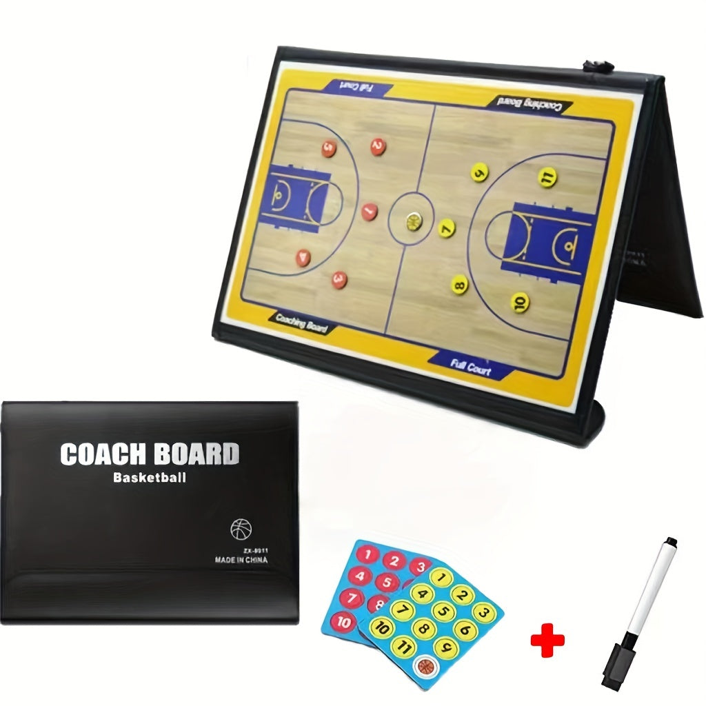 Professional Basketball Coach Tactical Board Set - Magnetic & Folding