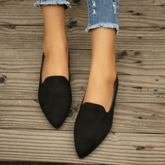 Women's Pointed Toe Moccasin Flats Slip On Comfortable Shoes
