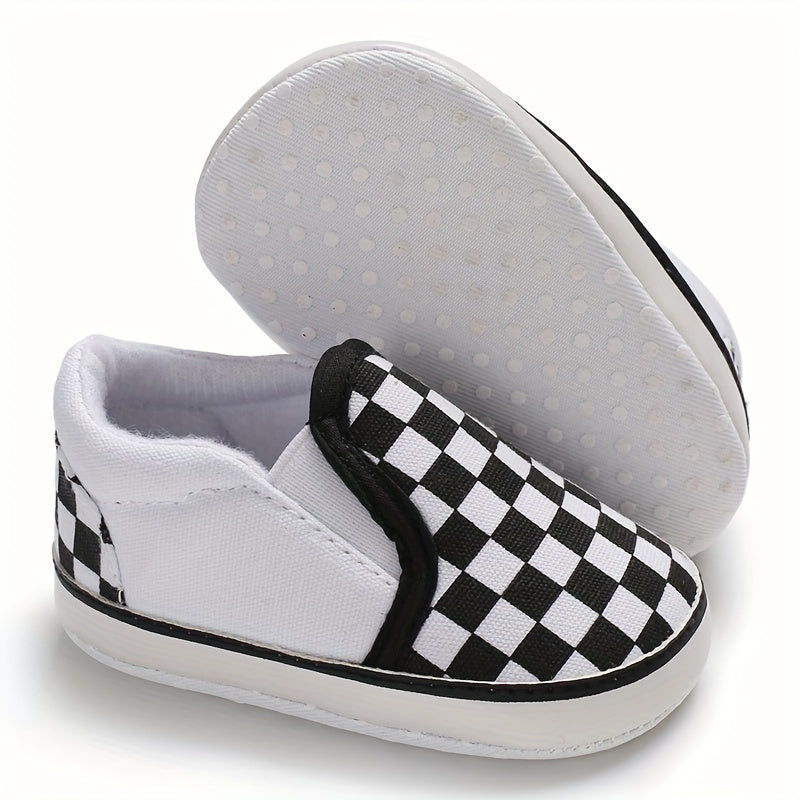 Baby Boys Plaid Slip On Sneakers Toddler Dress Shoes