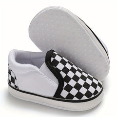 Baby Boys Plaid Slip On Sneakers Toddler Dress Shoes