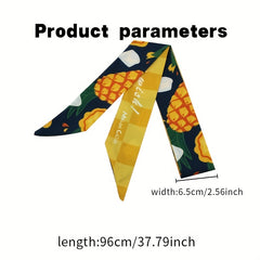 2pcs Yellow Skinny Scarf Long Ribbon Neckerchief Twilly Scarf for Women