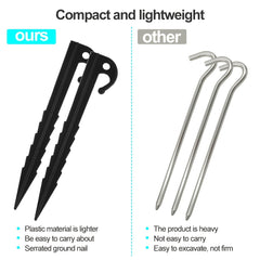 20pcs Heavy Duty Tent Stakes 7 Inch Spiral Pegs with Hooks for Camping
