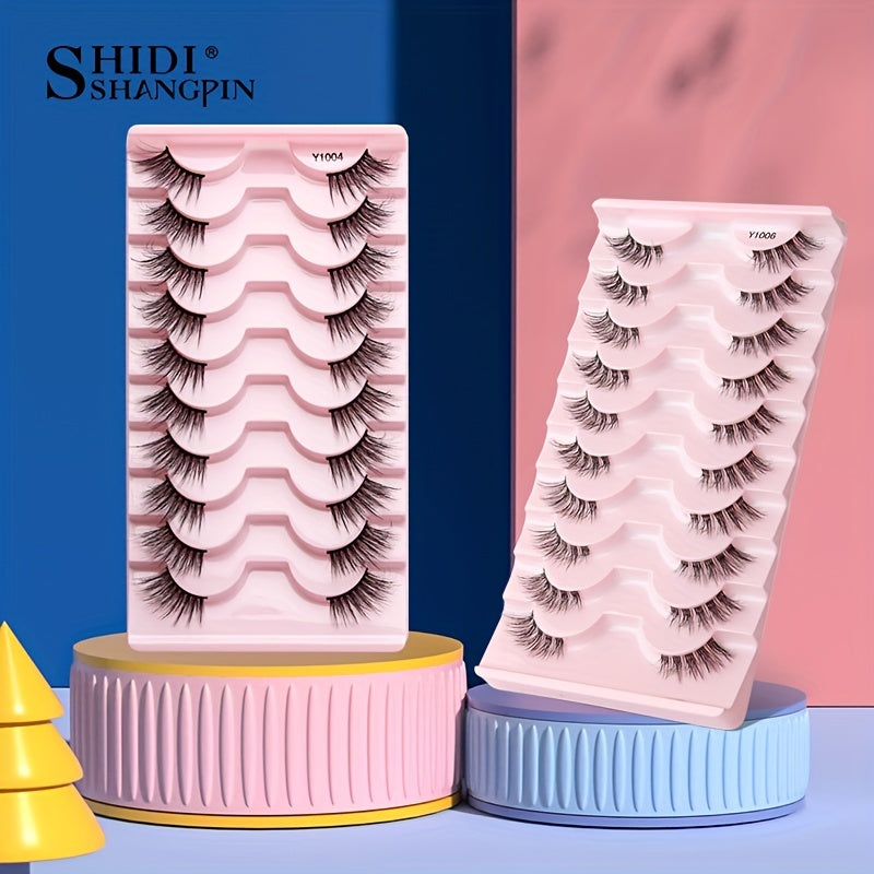 10 Pairs 3D Soft Natural False Eyelashes Fluffy Wispy Lashes Extension