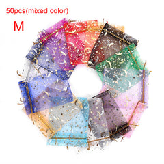 50pcs Moon Candy Bags Box Drawstring Star Decoration Gift Cookie Bags