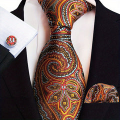 3pcs Paisley Jacquard Necktie Set For Men