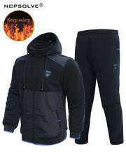 Men's 2 Piece Hooded Fleece Jacket & Sweatpants Set