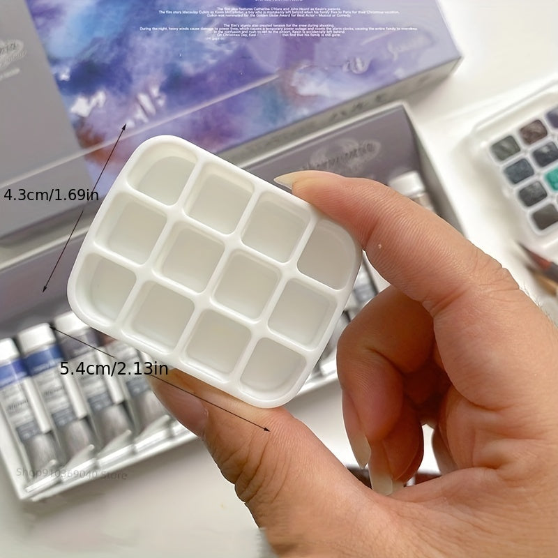 12 Grid Mini Watercolor Box Portable Travel Palette Sketch Paint Box