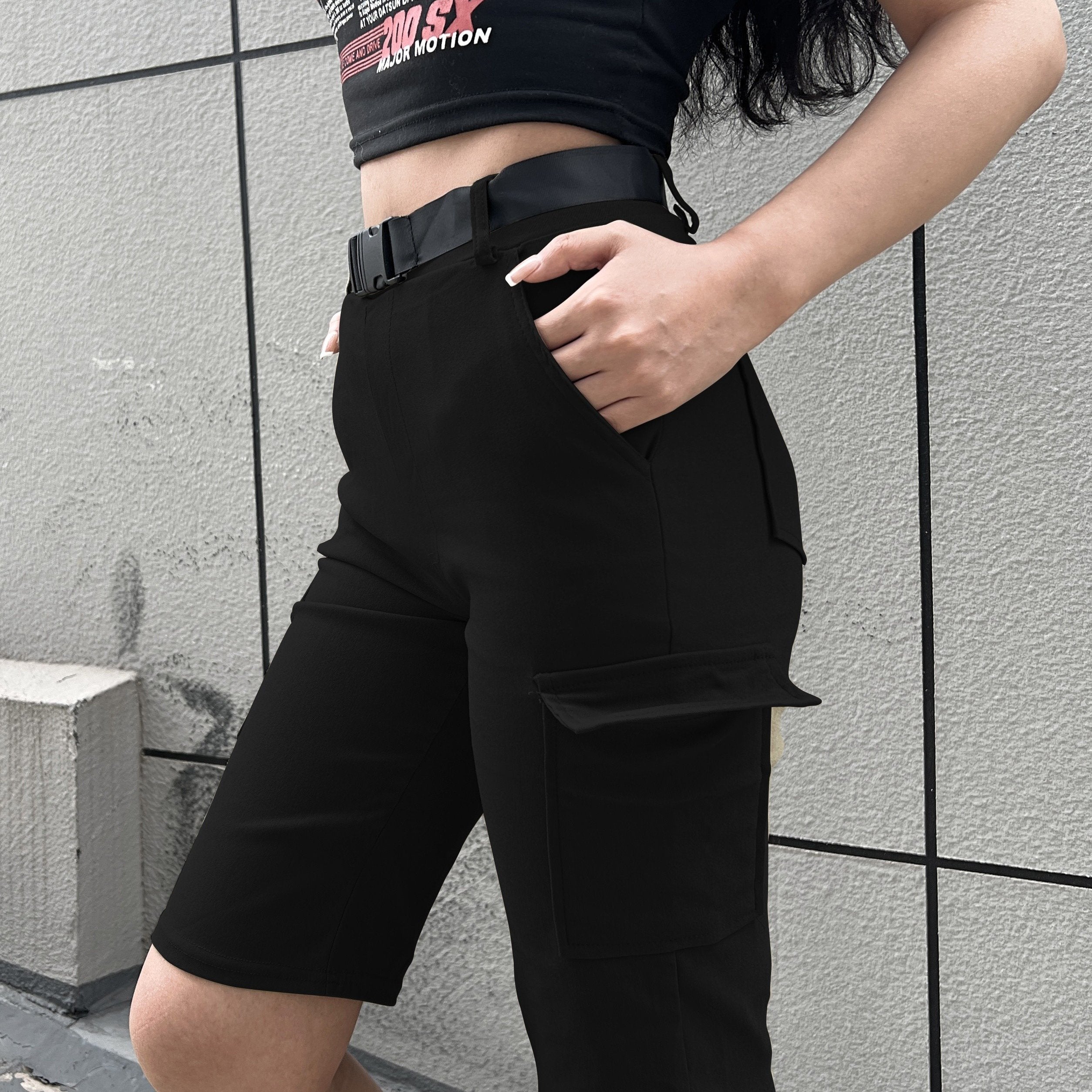 Y2K Flap Pockets Cargo Shorts for Women