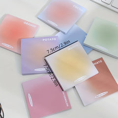 Gradient Sticky Notes 50 Sheets Cartoon Student Notepad Creative Stickers