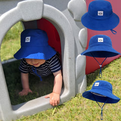 Baby Girls Wide Brim Bucket Hat with Drawstrings for Sun Protection