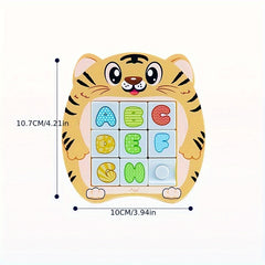 Kids Magnetic Sliding Puzzle Educational Game with Cartoon Animals