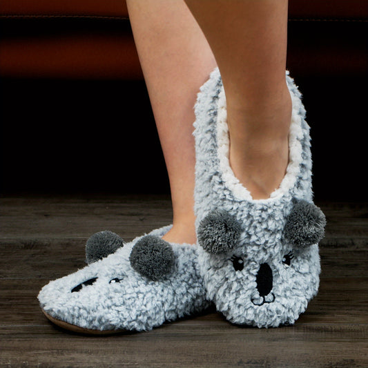 Women's Koala Slippers Plush Lined Casual Shoes