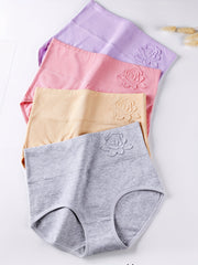 4pcs Floral Print Briefs Comfy Stretchy Intimates Panties
