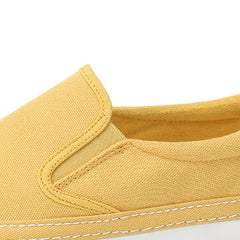 Men's Canvas Breathable Skate Shoes Casual Loafers Yellow