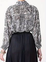 Floral Print Button Up Long Sleeve Blouse