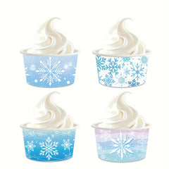 24 Christmas Treats Disposable Paper Bowls Ice Cream Bowls Christmas Decoration