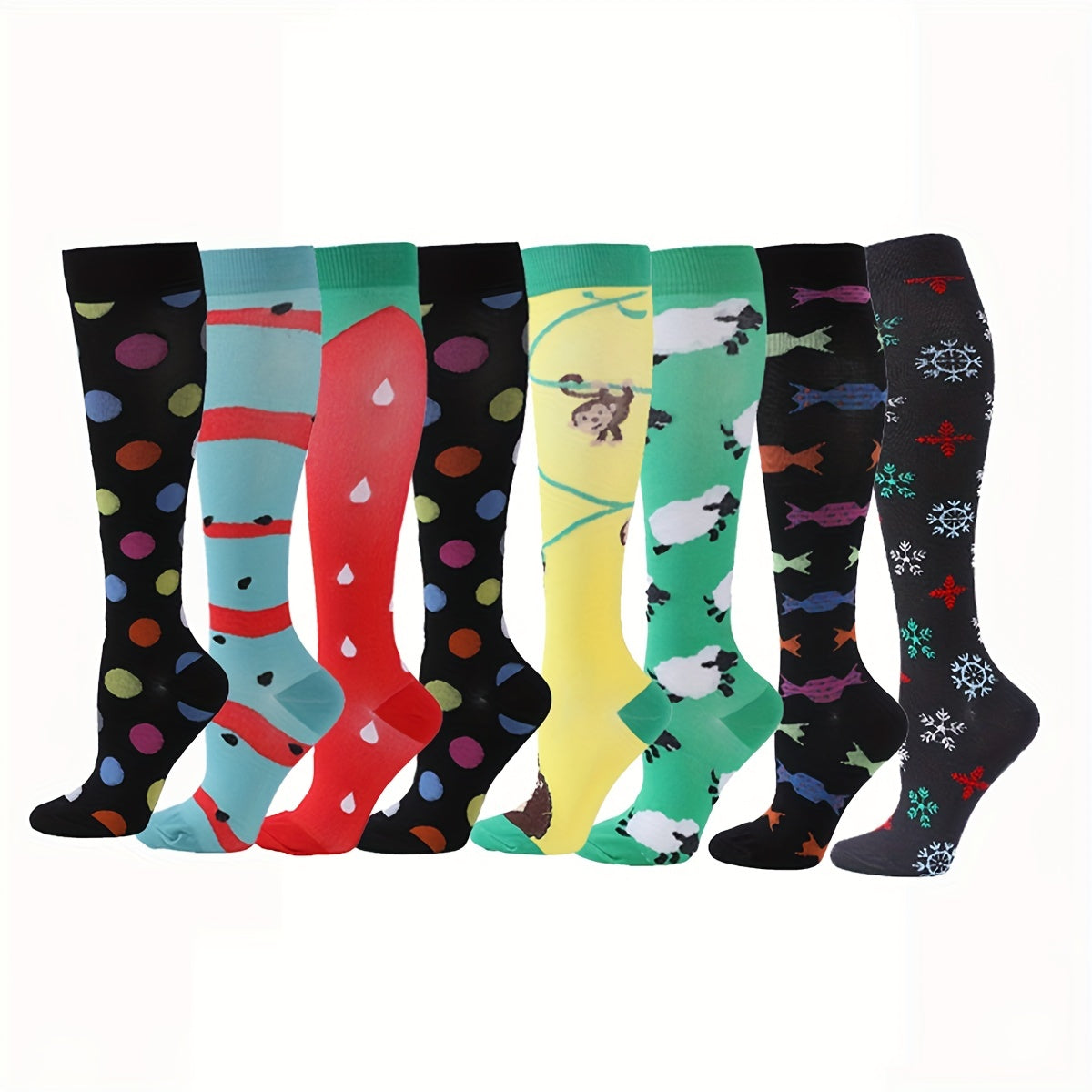 Compression Socks for Women and Men - Colorful Support for Athletics