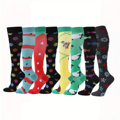 Compression Socks for Women and Men - Colorful Support for Athletics