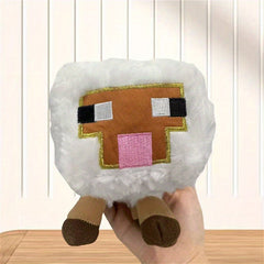 Plush Sheep Toy Stuffed Animal Brown Accents High Fabric Compact Size