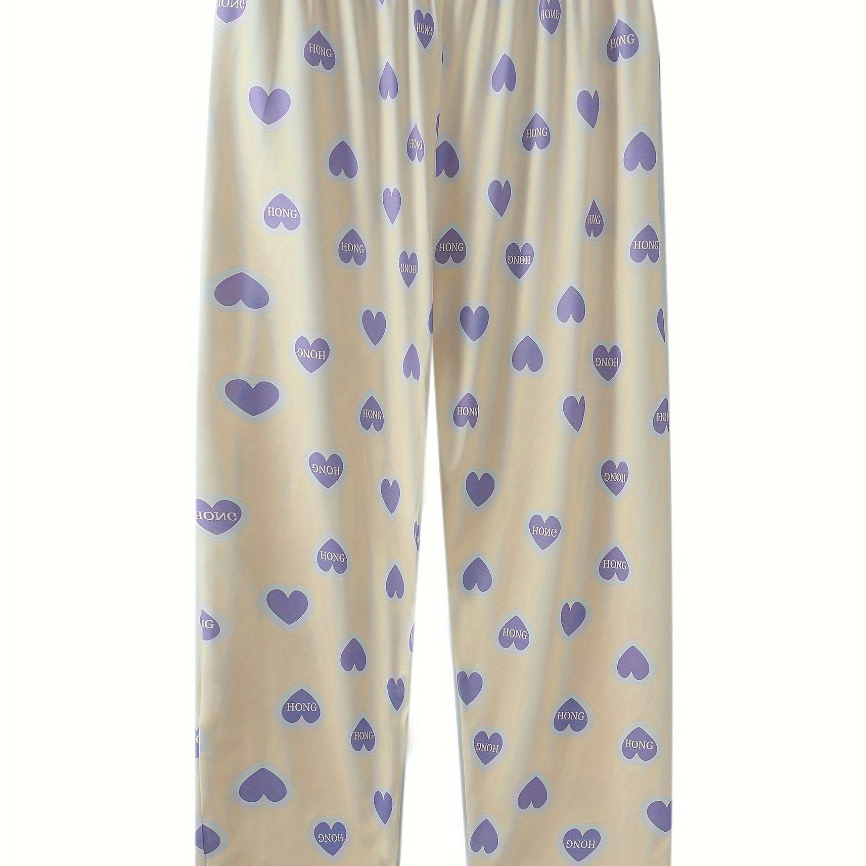 Letter & Heart Print Loungewear Pants