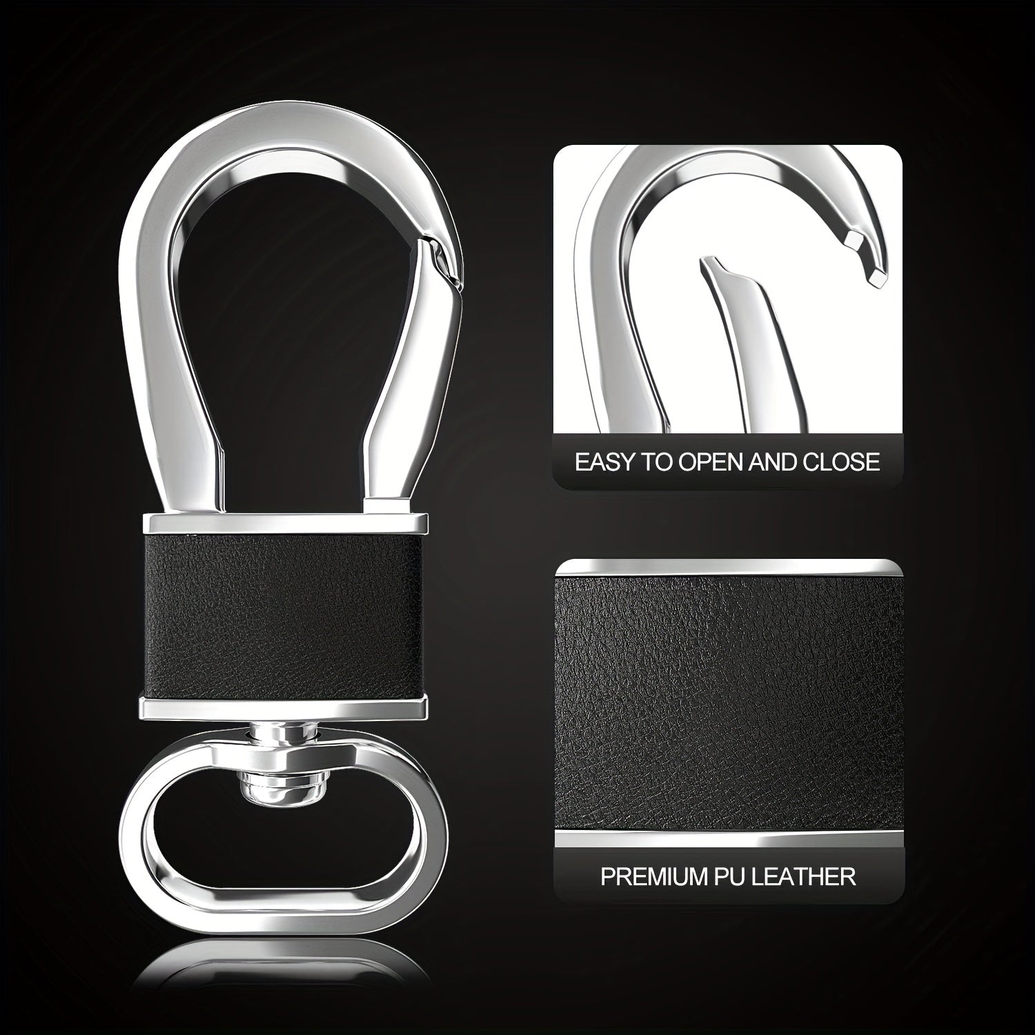 4pcs Metal Carabiner Keychain Portable Key Holder for Camping Hiking
