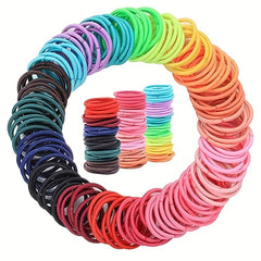 200pcs Colorful Elastic Hair Bands for Kids Halloween Christmas Birthday Gift