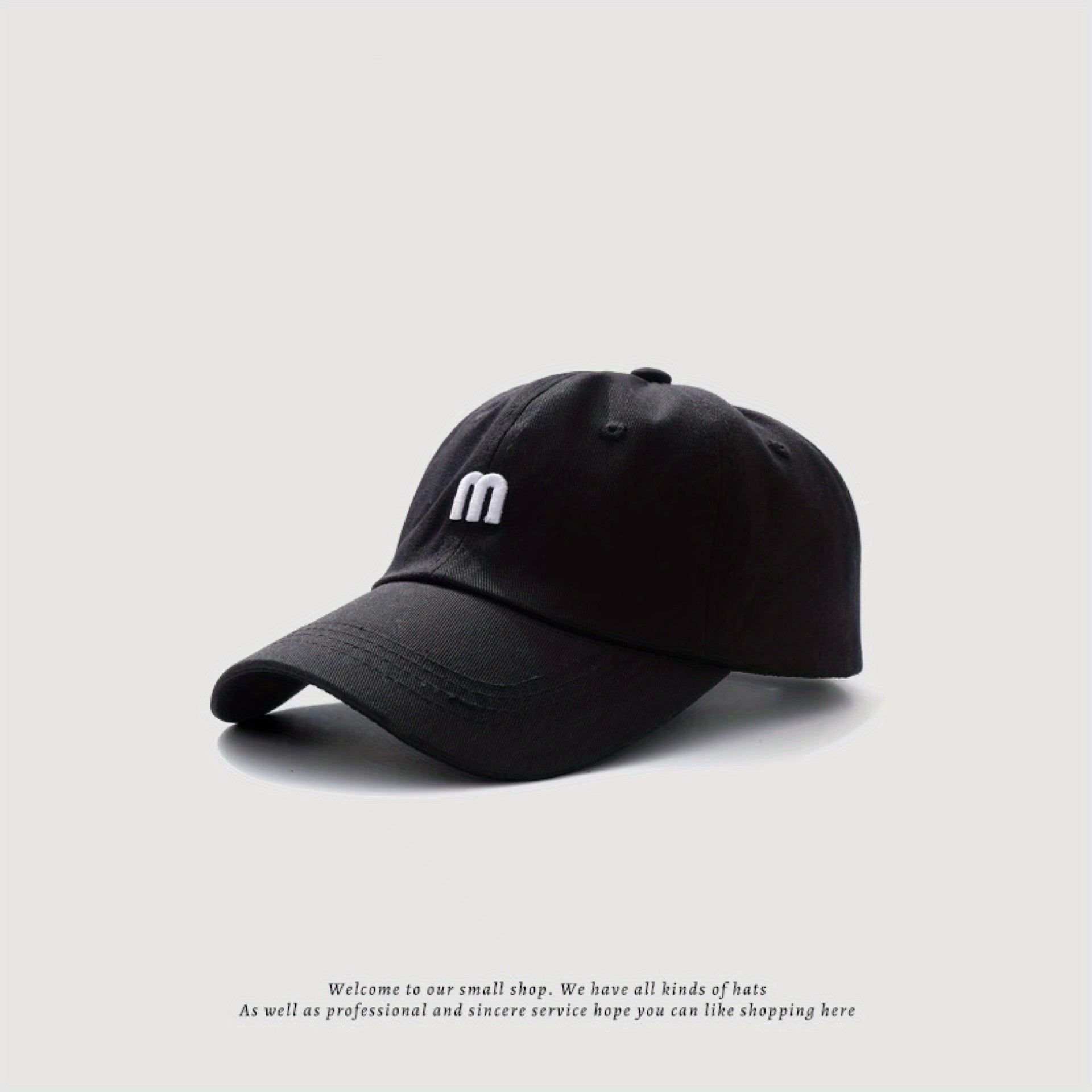 M Embroidery Baseball Cap Solid Casual Sunshade Dad Hats Unisex Couple Sun Hat