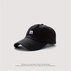 M Embroidery Baseball Cap Solid Casual Sunshade Dad Hats Unisex Couple Sun Hat