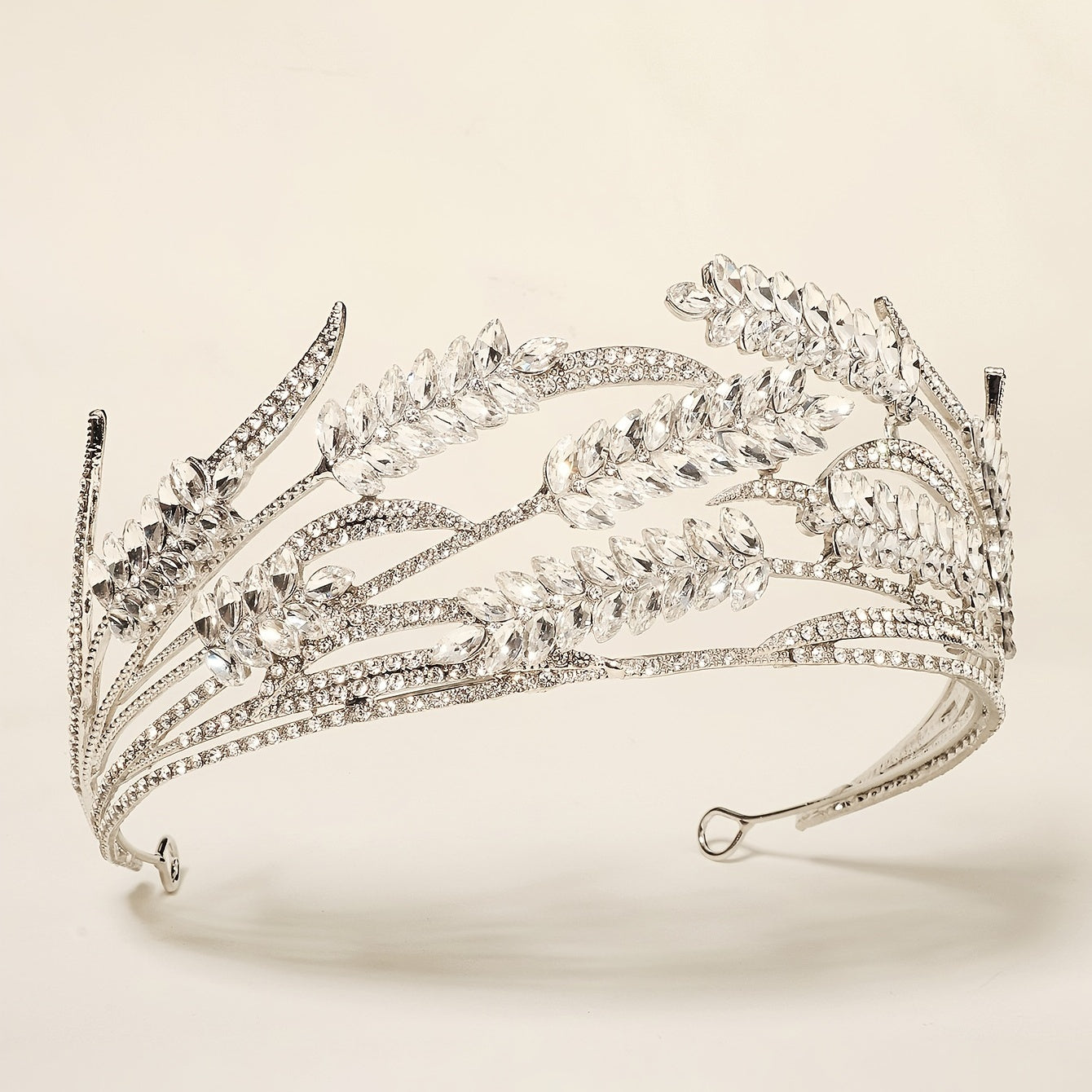 Golden Leaf Vintage Headband for Bridal Women with Rhinestone Accent