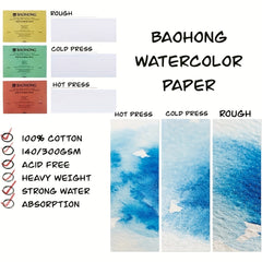 140LB Watercolor Paper Block, 20 Sheets, 300GSM