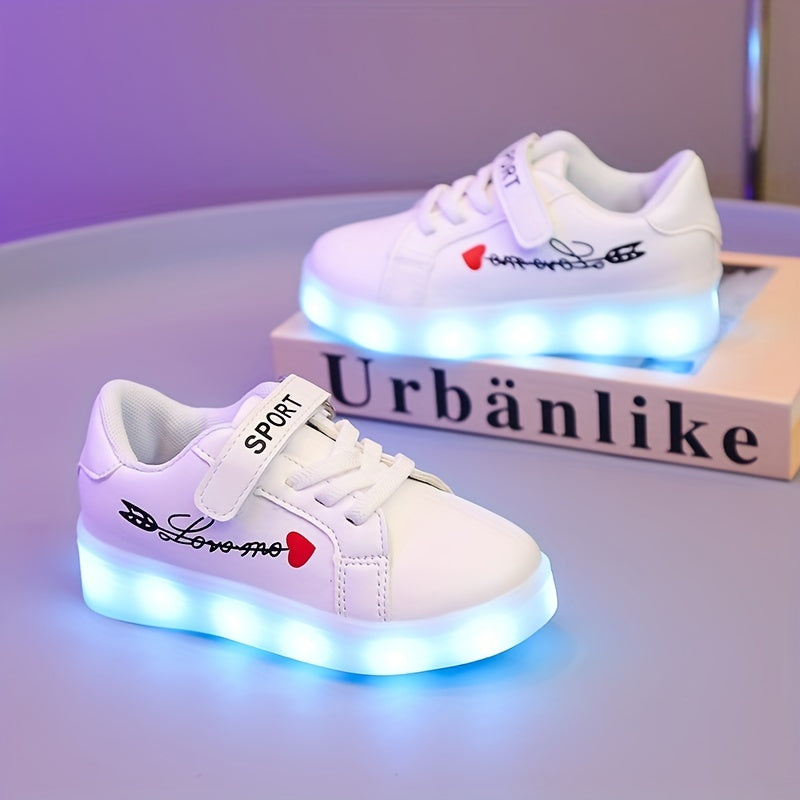 Boy's LED Light Up Skate Shoes USB Charing Non Slip Sneakers