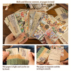 50pcs Vintage Ephemera Bundle Junk Journal Kit Scrapbook Supplies Paper