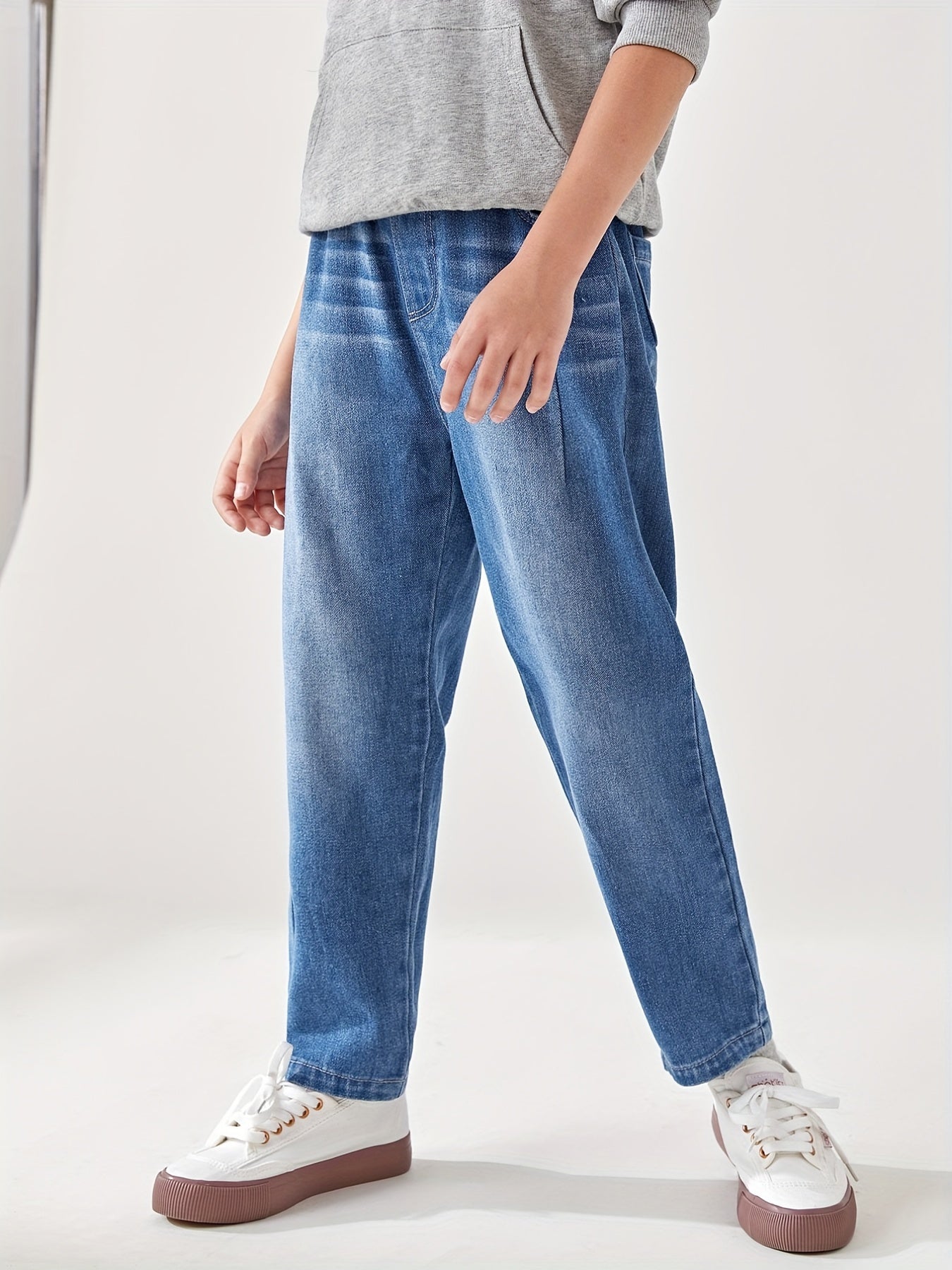 Boy's Solid Denim Harem Jeans