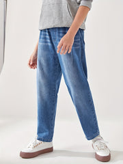 Boy's Solid Denim Harem Jeans