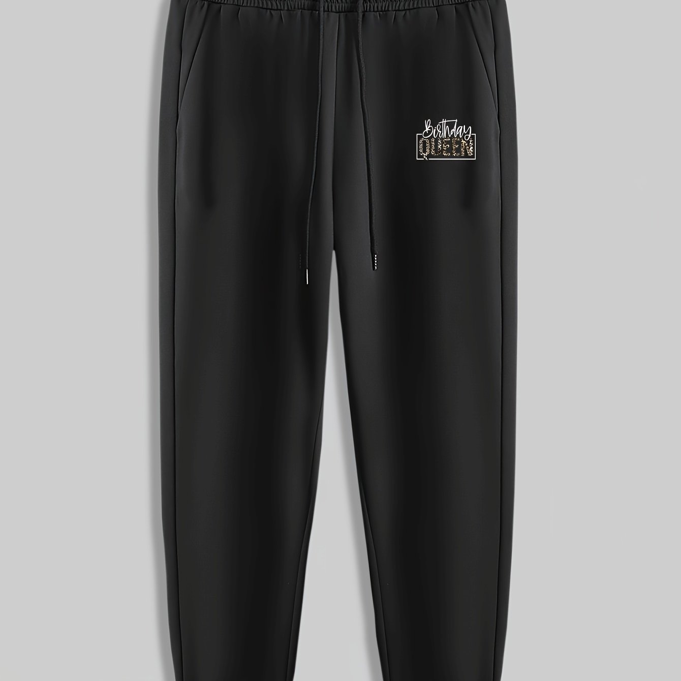 Queen Birthday Print Men's Pants Drawstring Sweatpants for Spring Autumn