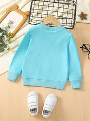 Boys Hi Kitten Sweatshirt Long Sleeve Round Neck Casual Pullover Top